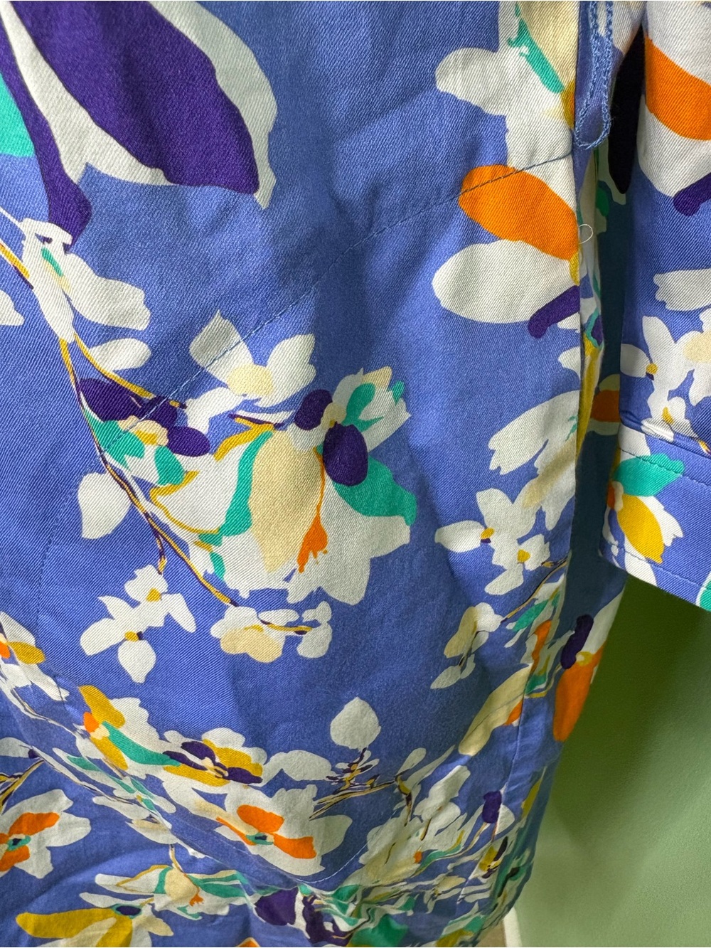 Tyler Boe Blue Floral Shirt Dress with Yellow & White Accents - Picture 8 of 10